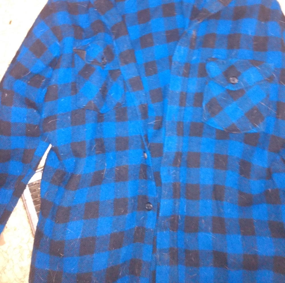 Vintage 60s Blue Woolrich Wool Flannel